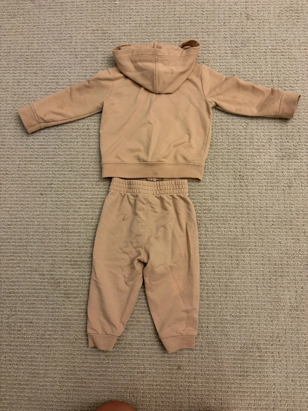 Nike Kids Hooded Zip Sweatshirt and Joggers - Beige - Picture 2 of 4